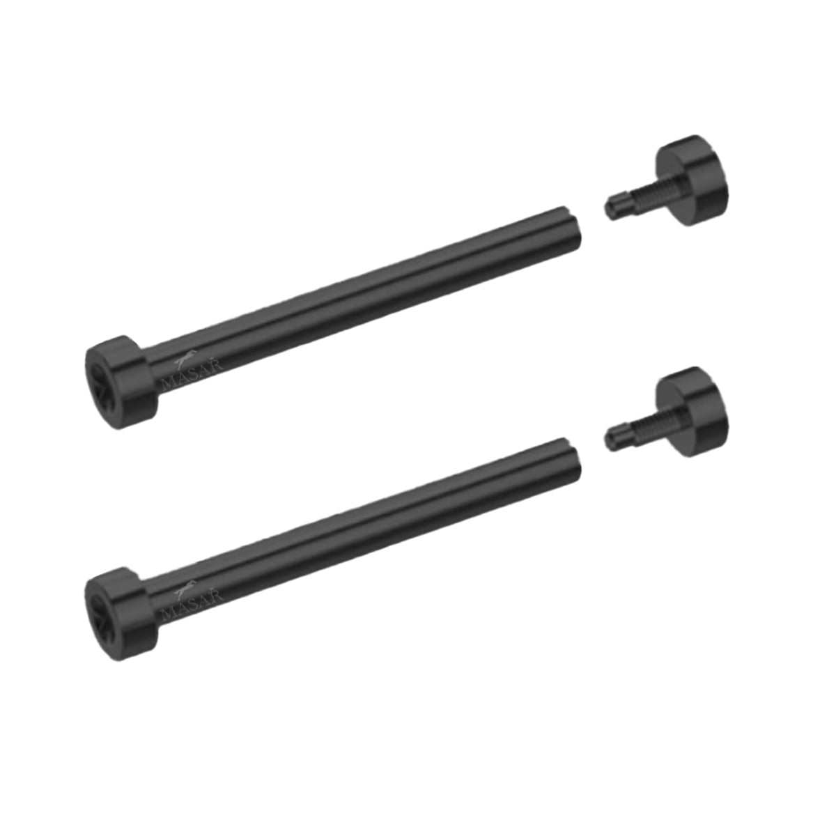 Tube, Black Torx Star Screw Bar, 1.8mm Diameter - Watch Strap Fastener - Black - 2 Pcs