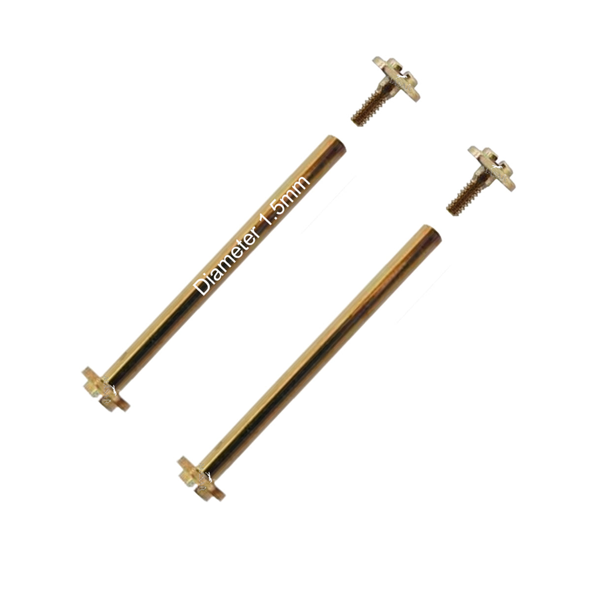 Screw Bars - 10mm to 30mm Ø 1.5mm - Head H Ø 3.0mm - Watch Strap Fastener - Gold - 2 Pcs