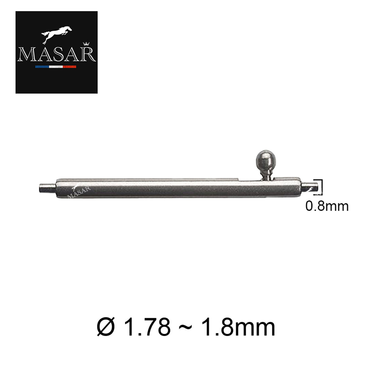 12mm to 30mm XSA Ø 1.78mm - Watch Strap Spring Bars - 304L Stainless Steel - Quick Release Lever - 0.8mm - 2 pcs