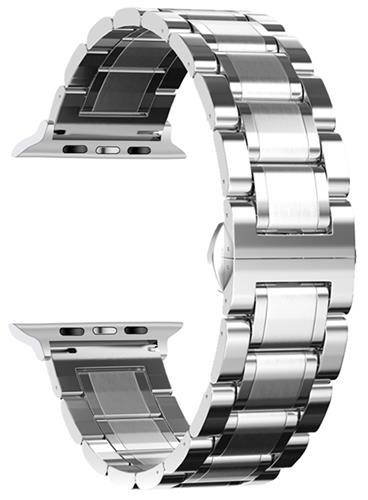 6 Color - Watch Strap - Compatible with Apple Watch - 3 Row Stainless Steel Links