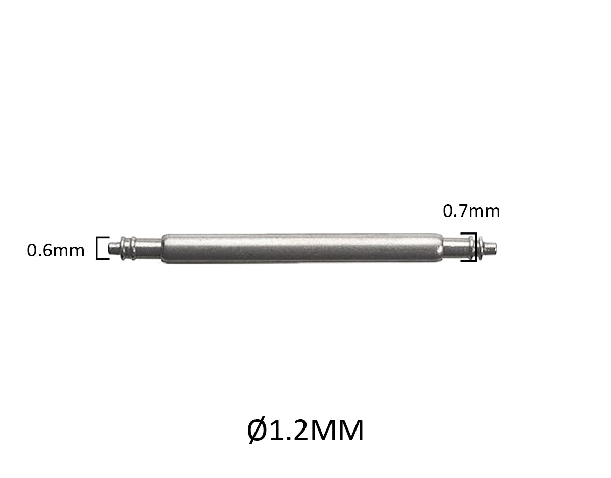 SLX Ø 1.2mm - Spring bars for watch strap - 316L stainless steel - 0.6mm - 2 pcs