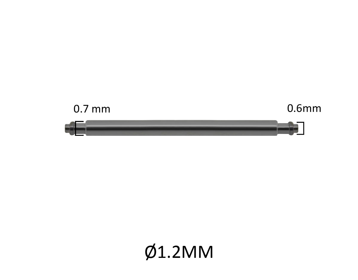 7mm to 24mm XSF Ø 1.2mm - Spring bars for watch strap - Stainless steel - Short / Short tip - 0.6mm - 2 pcs