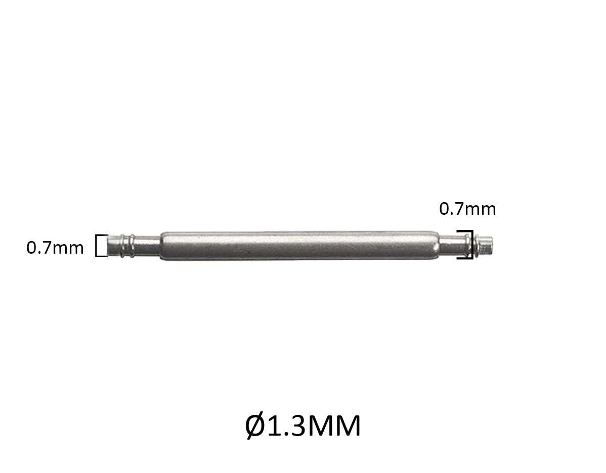 SLX Ø 1.3mm - Spring bars for watch strap - 316L stainless steel - 0.7mm - 2 pcs