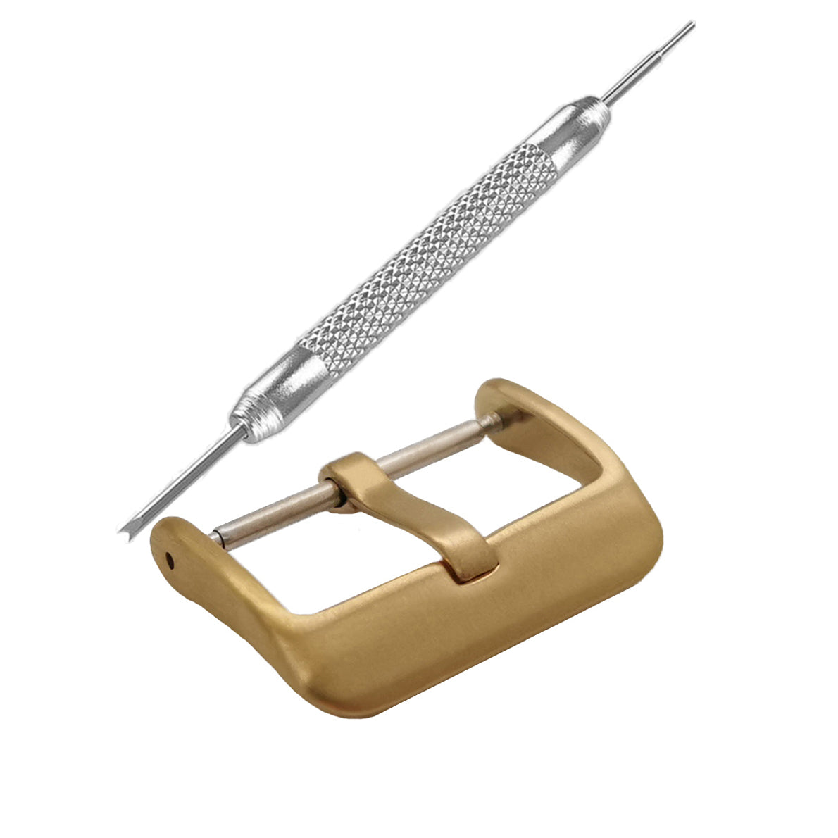 16mm to 30mm Gold Plated - Watch Strap Buckle - 3mm Wide Lug - Rounded Front Profile