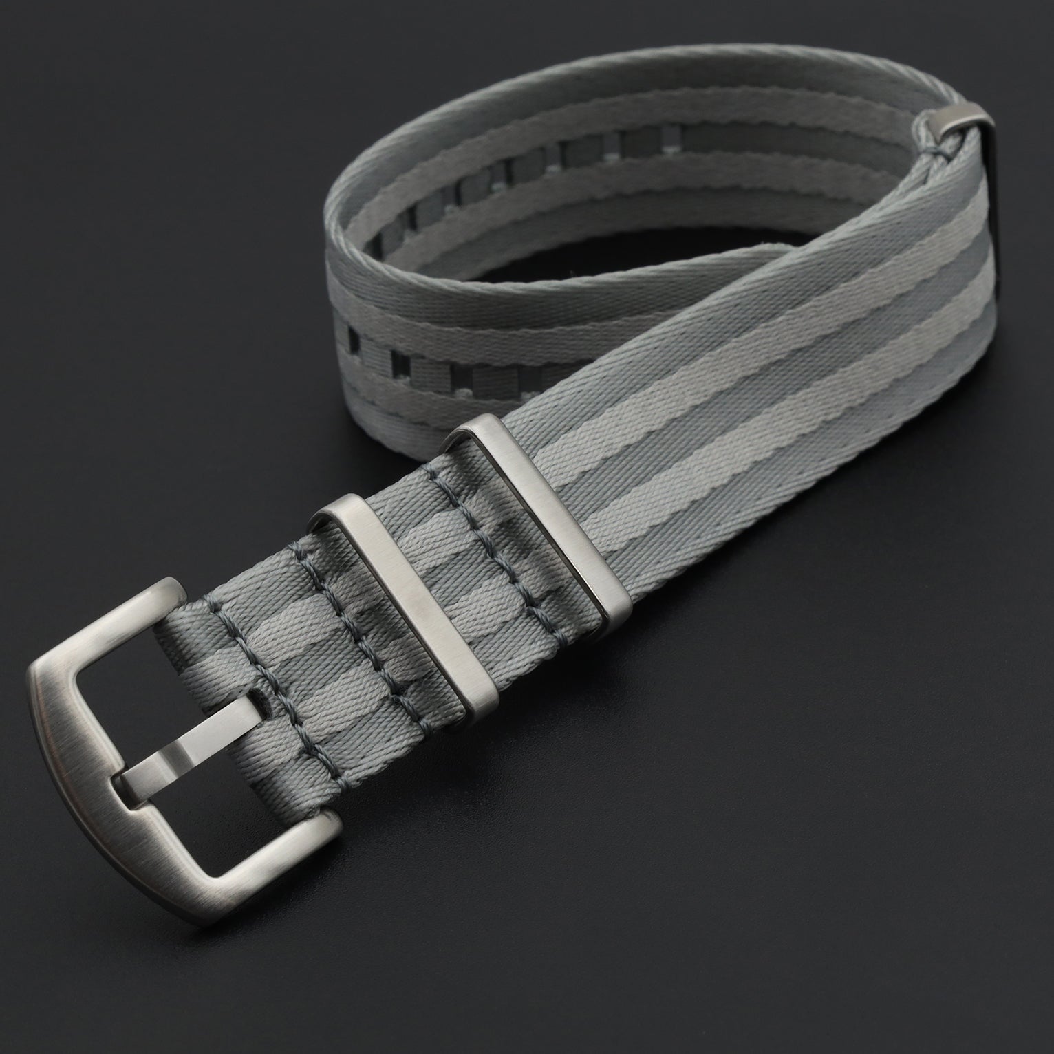 NATO Nylon Grey / Light Grey - Soft - Watch Strap - Men