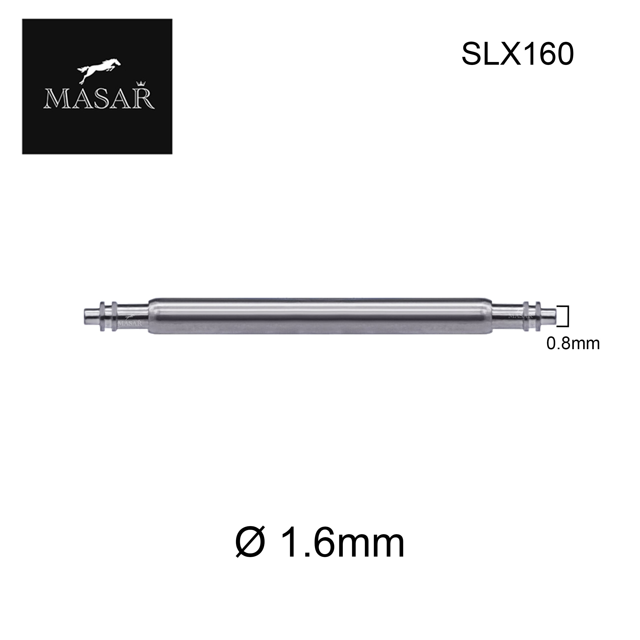 SLX Ø 1.6mm - Spring bars for watch strap - Stainless steel - 0.8mm - 2 pcs
