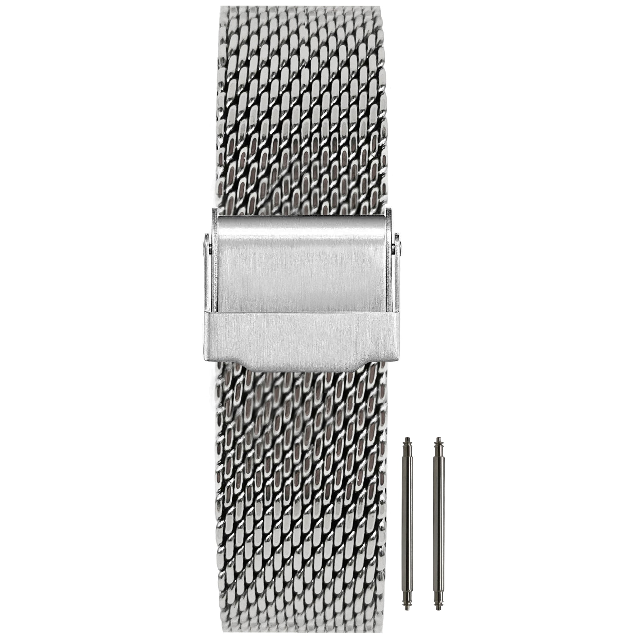 20mm BiG Mesh Ø 1mm Men's Watch Strap Mesh, Milanese - Universal - Silver / Silver