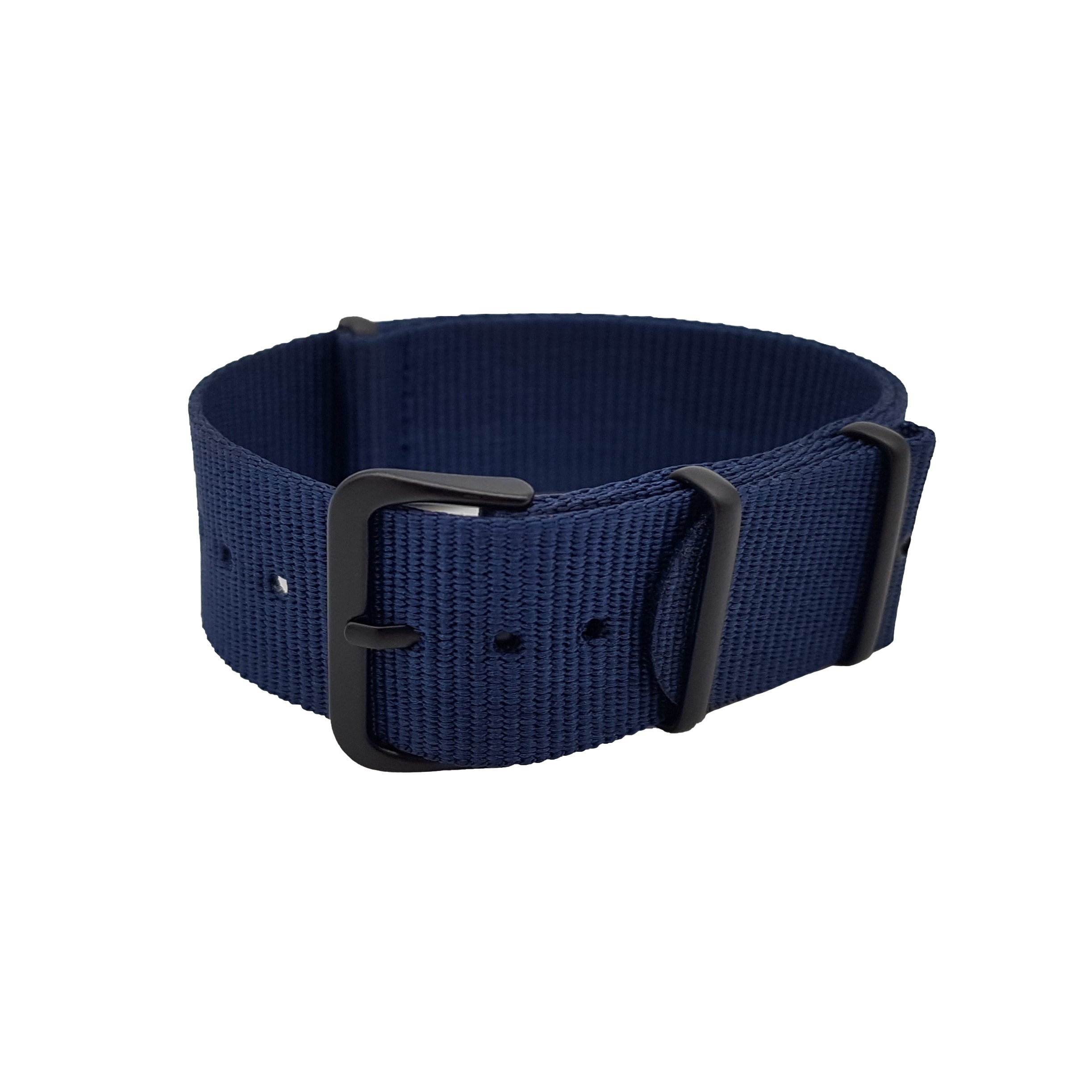 18mm NATO Strap Nylon Dark Navy Blue / Black Buckle - Soft - Lightweight Watches for Men and Women - Thickness 1mm