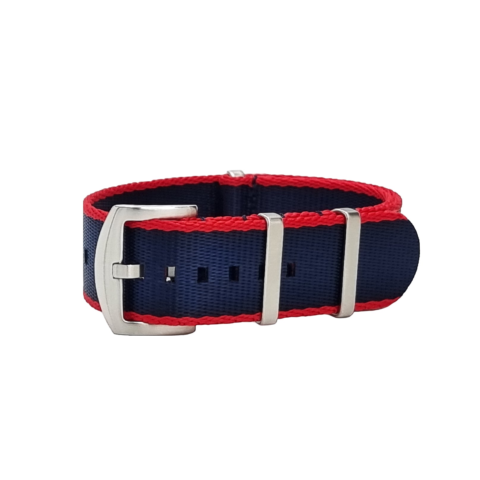 NATO Nylon Pepsi Red / Blue / Satin Buckle - Watch Strap - Men