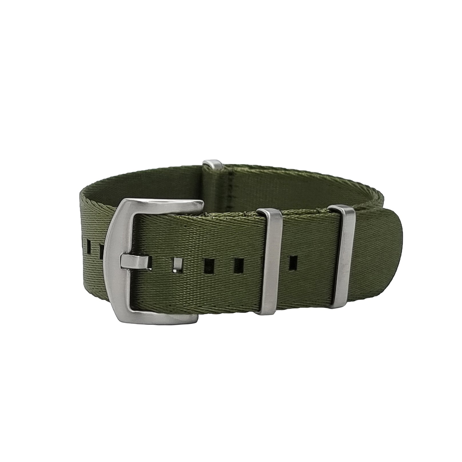 NATO Nylon Army Green / Satin Buckle - Soft - Watch Strap - Men