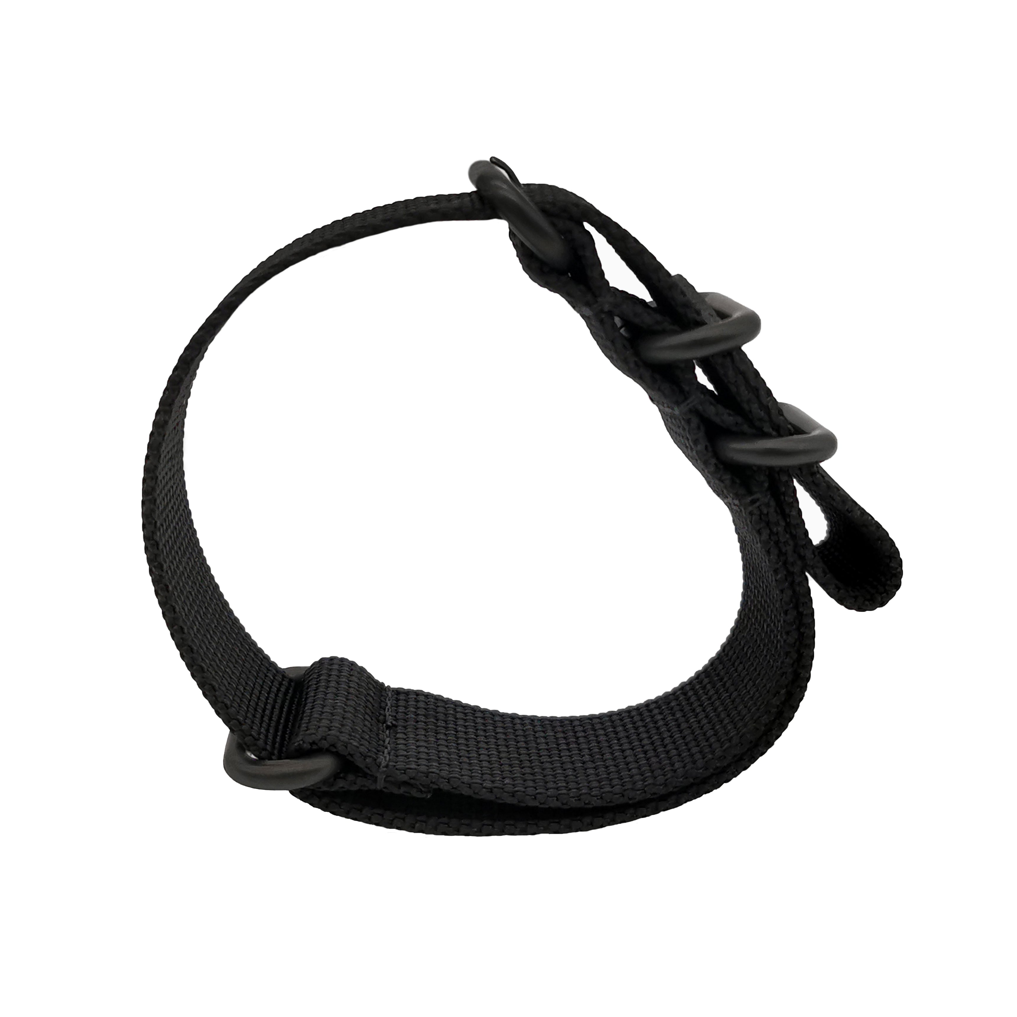 ZULU Nato Strap 22mm Nylon - Black / Full Black - Men - Stiff and thick 2mm strap