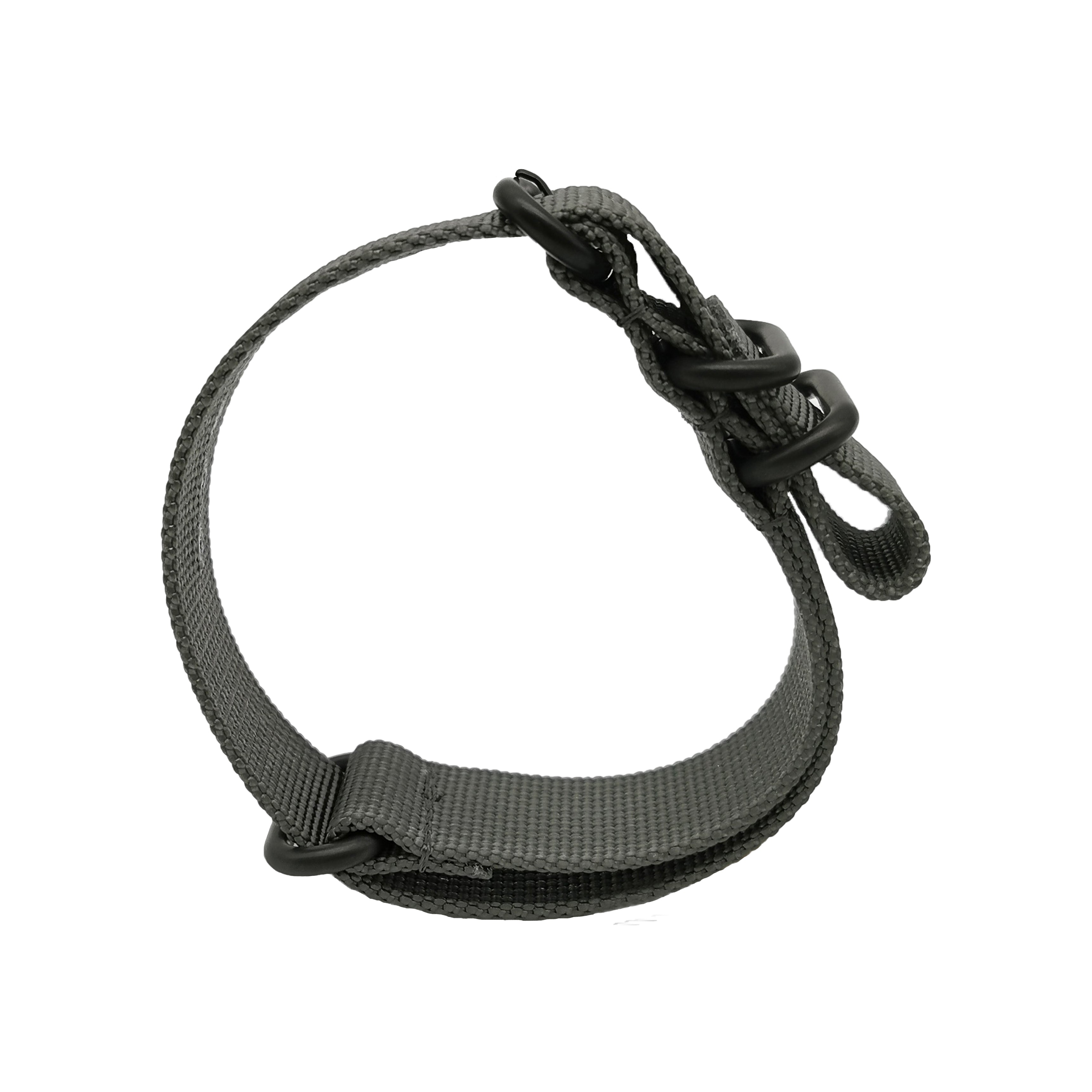 ZULU 22mm Nylon Nato Strap - Grey / Black Buckle - Men - 2mm Thick Stiff Strap