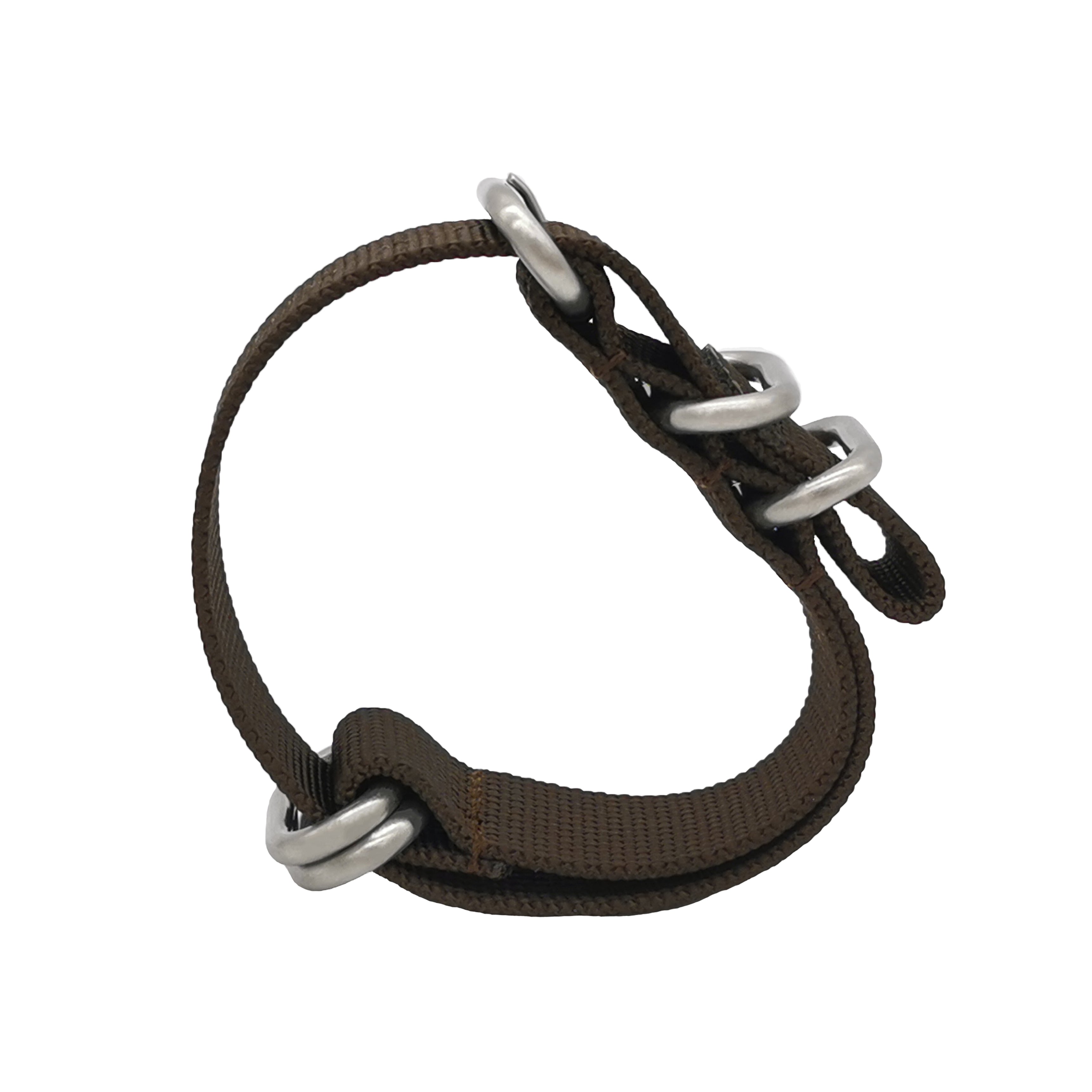 ZULU 20mm Nylon Nato Strap - Brown / Satin Buckle - Men - 2mm Thick Stiff Strap