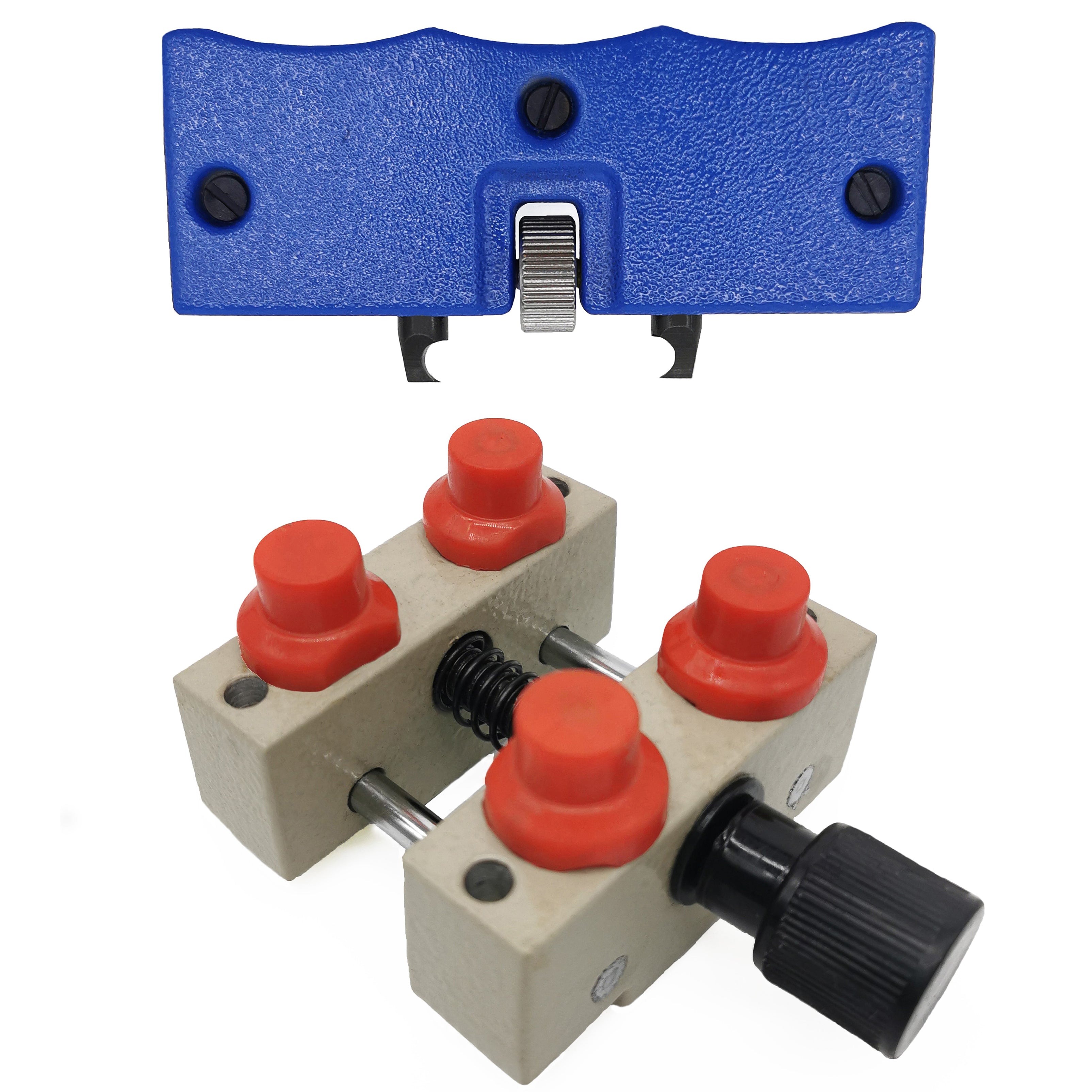 Watch Case Opener Kit up to Ø 70 mm - Hardened Steel Slotted Jaws - Twisting Action (Hand Held) - Steel Holder