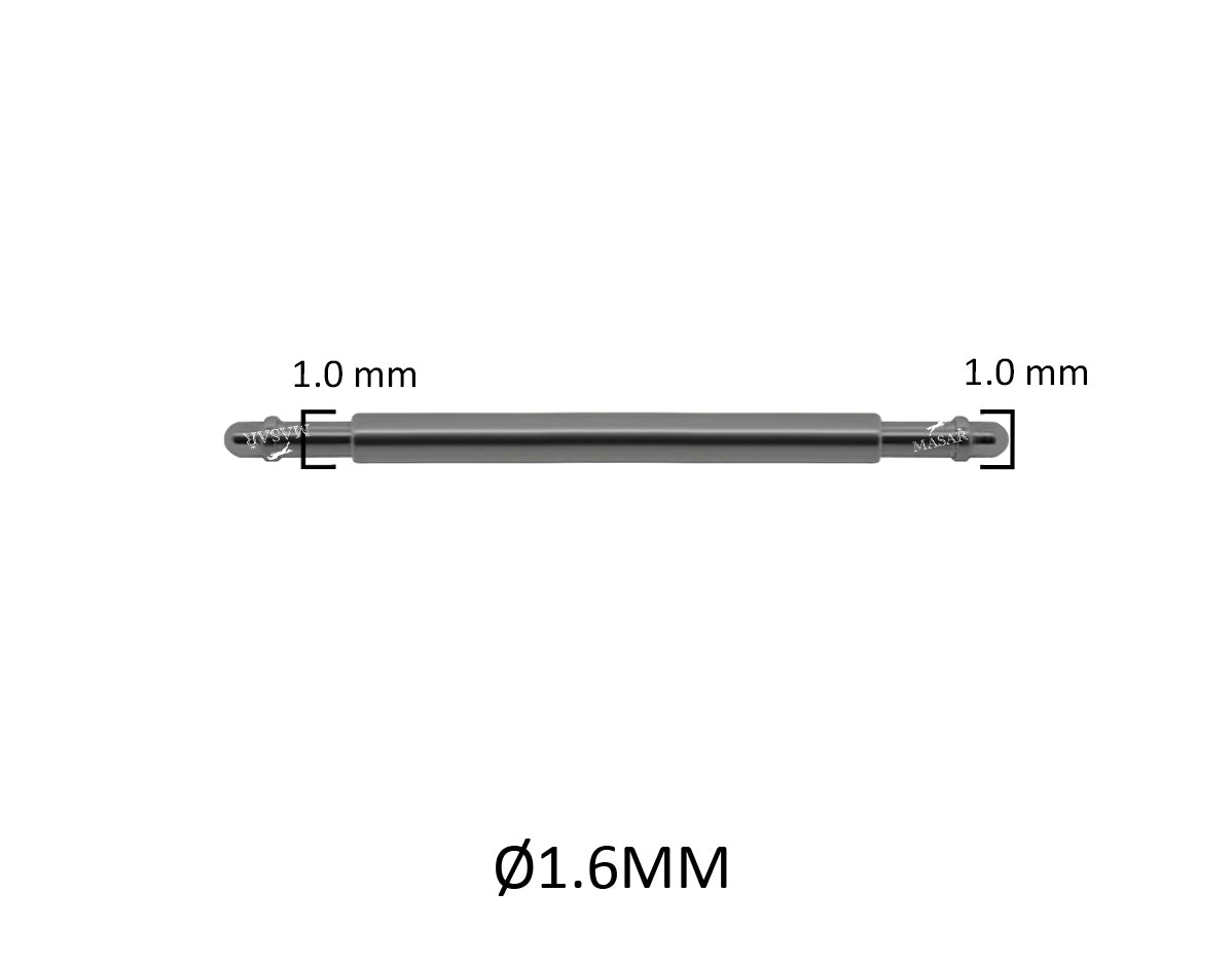 8mm to 22mm BXT Ø 1.6mm - Spring bars for watch strap - Stainless steel - 1.0mm - 2 pcs