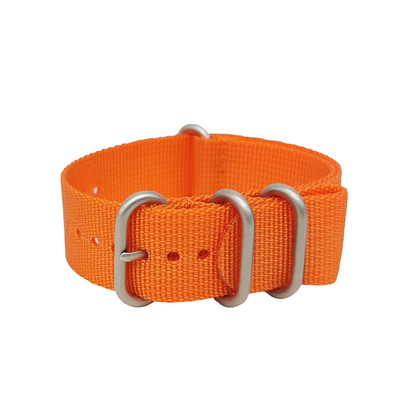 ZULU 20mm Nylon Nato Strap - Orange / Satin Buckle - Men - 2mm Thick Stiff Strap